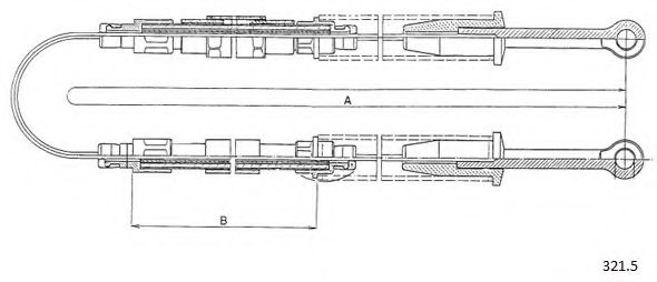 CABOR 321.5 Cable, parking brake